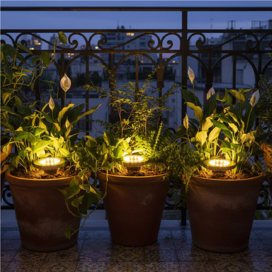 Estaca Solar Premium x4 - 12 LEDs cálidas