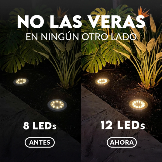 Estaca Solar Premium x4 - 12 LEDs cálidas