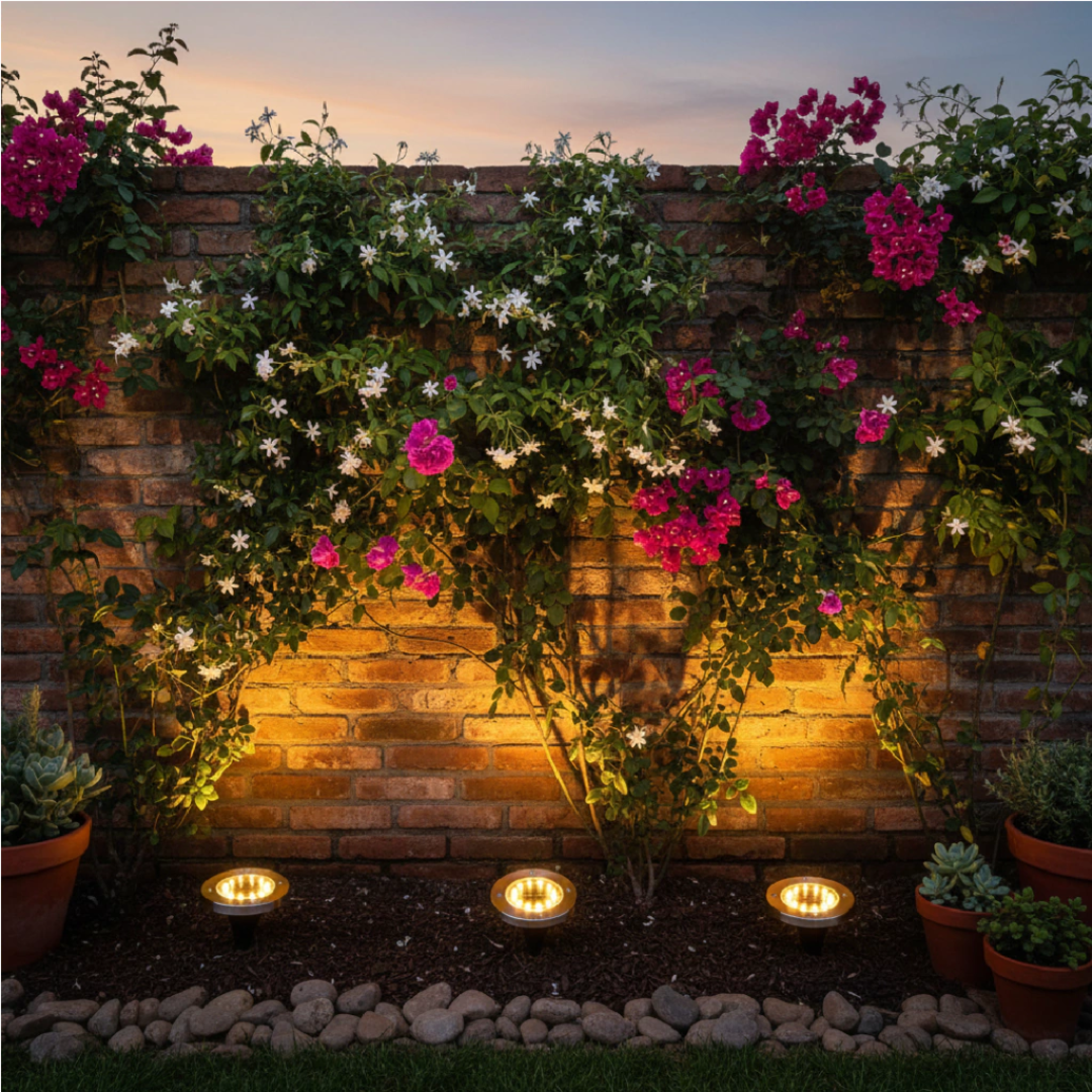 Estaca Solar Premium x4 - 12 LEDs cálidas
