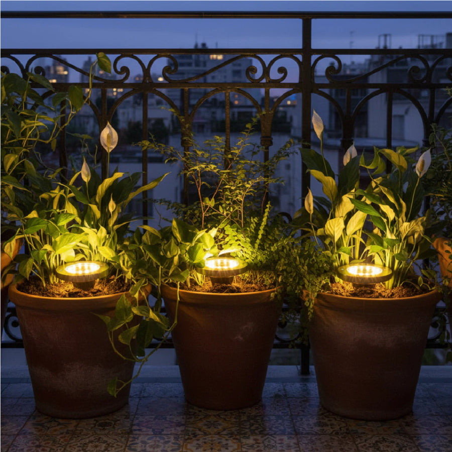 Estaca Solar Premium x4 - 12 LEDs cálidas
