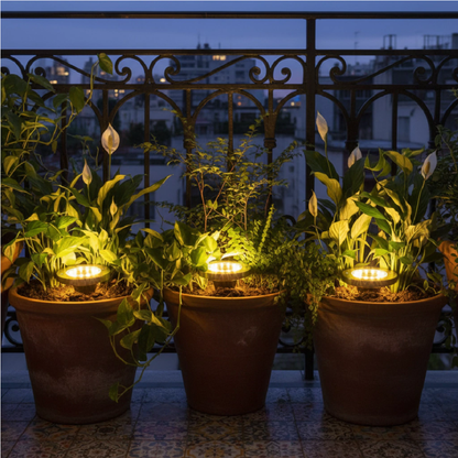 Estaca Solar Premium x4 - 12 LEDs cálidas
